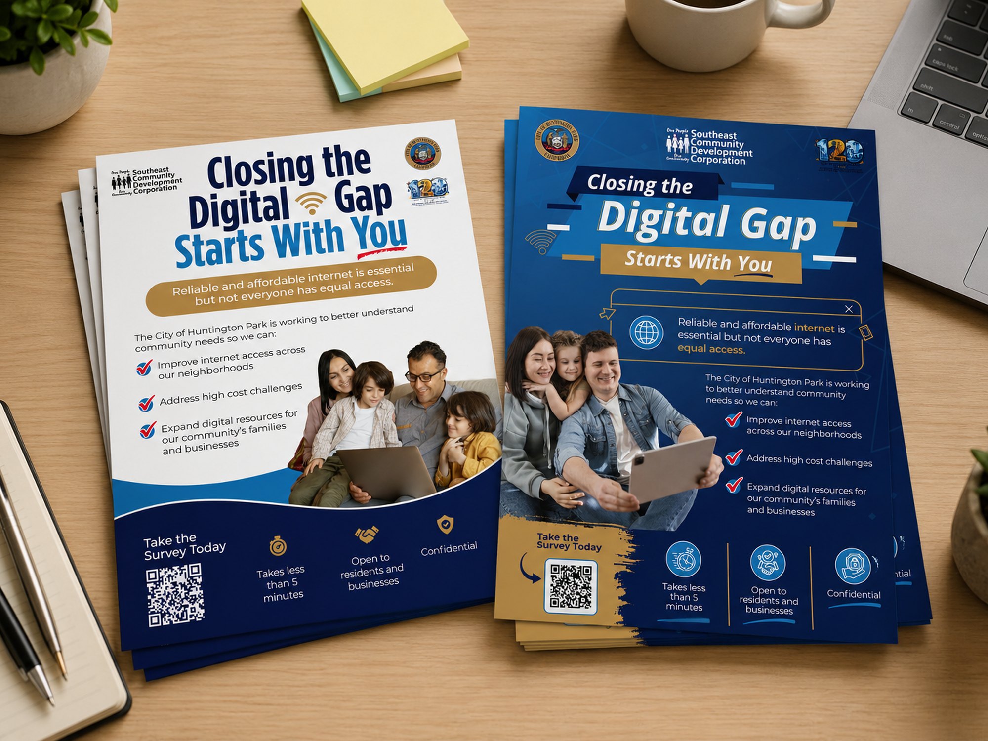 Huntington Park Closing the Digital Gap survey flyers