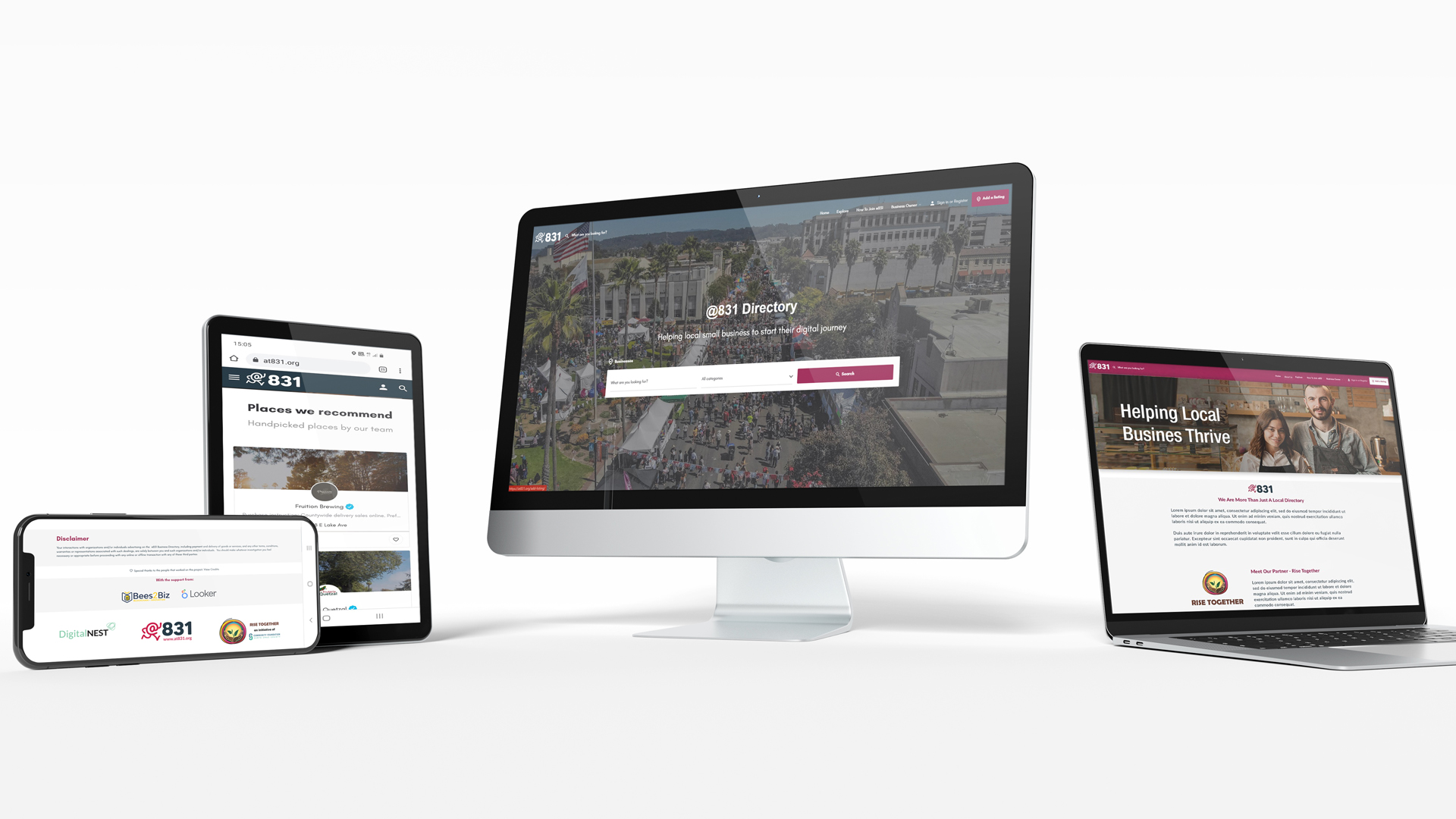 Responsive website design across phone, tablet, and desktop