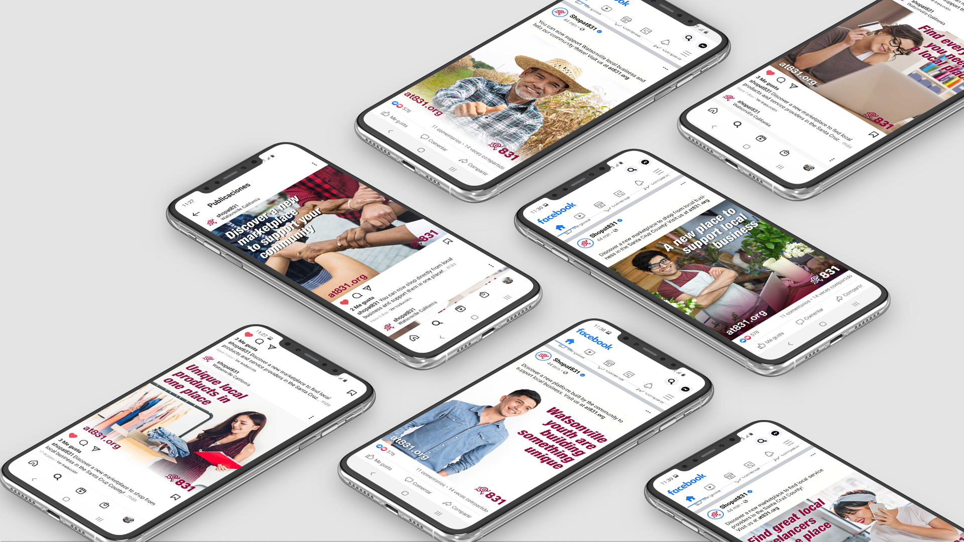 Social media campaign on mobile screens