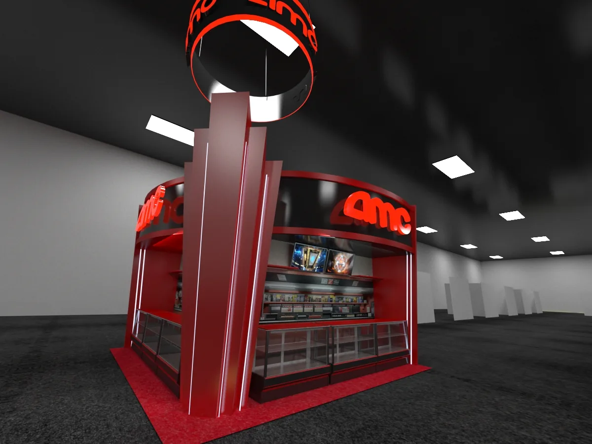 3D render, AMC booth at Comic-Con
